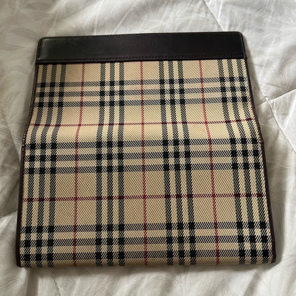 Burberry Kiss Check Long Wallet with Dark Brown Leather Trim! - Picture 2 of 6